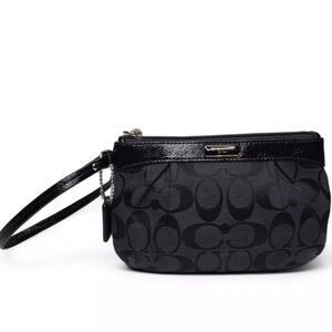 Coach Black Monogram Clutch Canvas Wristlet